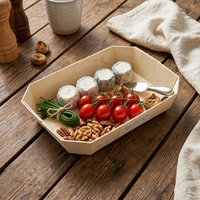 Plateau alimentaire jetable en bois de peuplier, moule de cuisson en bois résistant à la chaleur pour boulangerie, pain, gâteaux et produits frais