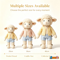 Fabricant de peluches personnalisées CE CPC ASTM, mouton mignon sur mesure avec porte-clés en peluche douce, figurines en peluche personnalisées