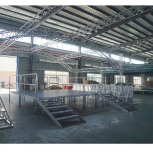 Plataforma de Escenario Móvil Telescópica Modular de Aluminio, Construcción de Madera y Aluminio, Fácil Montaje, Superficie Antideslizante para Eventos Musicales - Product Image 5