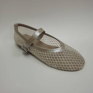 OEM ODM Women's Flat Bottom Ballet Shoes New European American Fishnet Hollow Design Summer Fashion Trend Women's Shoes Shallow - Product Image 3