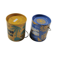 Boîte ronde en métal miniature portable personnalisée pour l'emballage de nourriture, de bonbons, mini pot de fleurs et de plantes, seau en métal