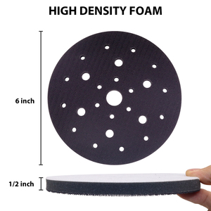 Almohadilla de interfaz negra suave de alta calidad de 6 pulgadas y 25 agujeros con gancho y bucle para reducir la vibración y garantizar un lijado preciso - Product Image 2