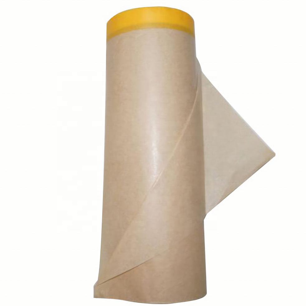 Pre-tape Masking Film Adhesive Biodegradable Masking Paper for Painters