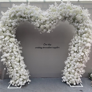 Arco de Flores para Decoración de Eventos, Arco de Flores de Doble Cara con Rosas Blancas, Fondo de Boda - Product Image 2