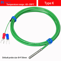 Temperature Sensor RTD T/E/J/K Type PTFE Insulation Waterproof Pin-type Probe OEM/ODM Customizable Length IP68
