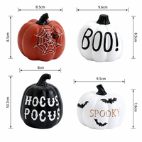 Halloween Calabaza Figura Resina Mini Estatua Mesa Escritorio Decor Fiesta Adorno Regalo 9cm