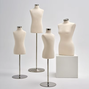 Forma de vestido de plástico de medio cuerpo barata <span class=keywords><strong>y</strong></span> duradera-Maniquí ideal de sastre con base de cuatro ruedas para hombre <span class=keywords><strong>y</strong></span> mujer - Product Image 2