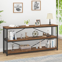 Table d'entrée minimaliste, table de canapé, étagère métallique étroite de 63 pouces de long avec support en X, support de rangement personnalisé ODM pour hall d'entrée et bureau