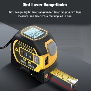 Medidor de Distancia Láser 3 en 1, 40M, <span class=keywords><strong>Cinta</strong></span> Métrica de Acero, Pantalla LCD ABS Resistente <span class=keywords><strong>con</strong></span> Retroiluminación, Medidor de Distancia Métrico para Construcción - Product Image 3