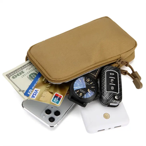 Riñonera con cierre de cremallera para teléfono móvil, tarjetero y accesorios, hecha de poliéster duradero - Product Image 4