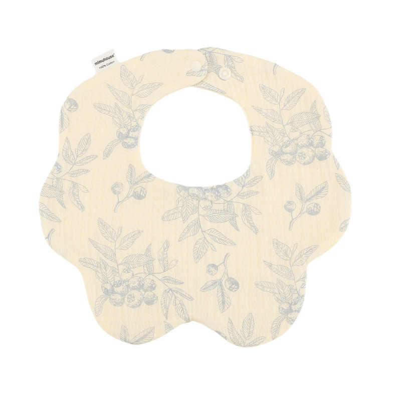 A163 blue fruit flower bib