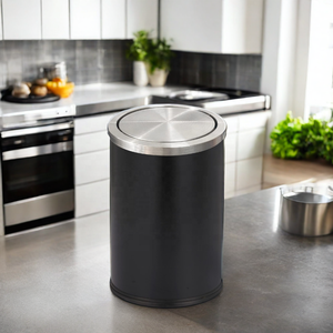 פח אשפה לאמבטיה עם מכסה פח אשפה סל אשפה מכסה נדנדה מנירוסטה פח אשפה למשרד ביתי סלון חדר שינה - Product Image 5