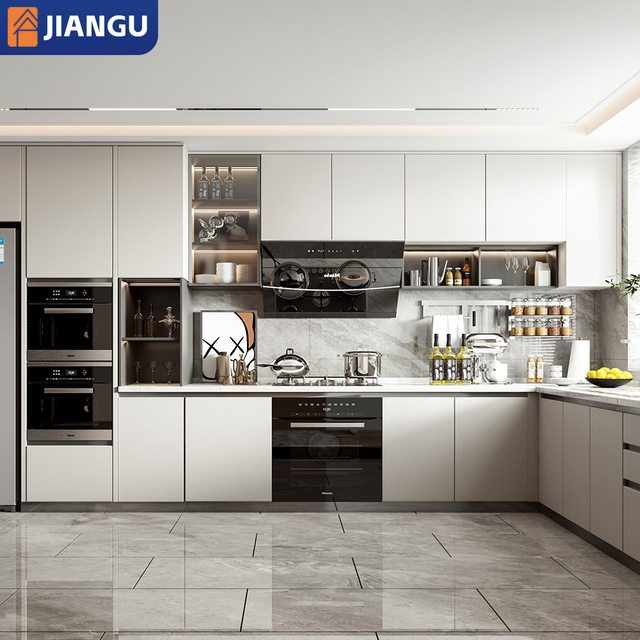 Custom Modern Whole House Customization Modular Built-in Wood Cupboard Kitchen Cabinet Complete Sets Furniture