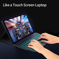 Penutup Keyboard Nirkabel 2.4Ghz Baru untuk Tablet Tab A8 10.5 Inci dengan Desain Ambidextrous Berbahan Kulit PU
