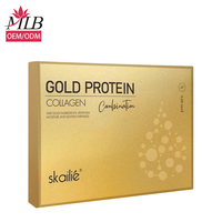Fil de collagène coréen sans aiguille, ligne de protéine d'élastine d'or Soluble, protéine de soie Absorbable, resserre le visage