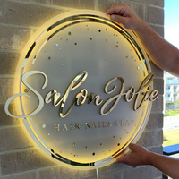 Décoration de logo personnalisée en acrylique néon pour boutique Enseignes au néon avec logo 3D à LED pour décoration de bureau Enseigne de bar de beauté