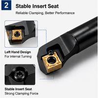 Kit de porte-outils de tournage CNC à gauche SCLCL avec barre de perçage de petite taille et jeu d'inserts CCMT