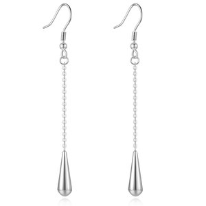 Boucles d'oreilles longues géométriques en forme de goutte d'eau 33 mm en acier doré et or rose, bijoux de mode pour soirée - Product Image 2