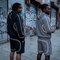 Ensemble veste et short de sport imperméable et réfléchissant en nylon de haute qualité pour homme, idéal pour les activités de plein air