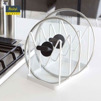 Étagère de rangement de cuisine multi-niveaux pour couvercles de casseroles, support de comptoir en métal, design moderne et simple, non pliable, pour cuisine