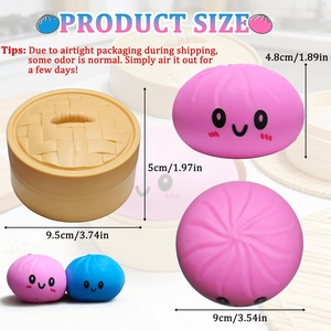 New <b>Squishy</b> Dumpling Fidget Toys Blind Box Soft Sensory Squeeze Dumpling Toys Rare Golden Rainbow Bobun Stress Relief Toys - Product Image 4