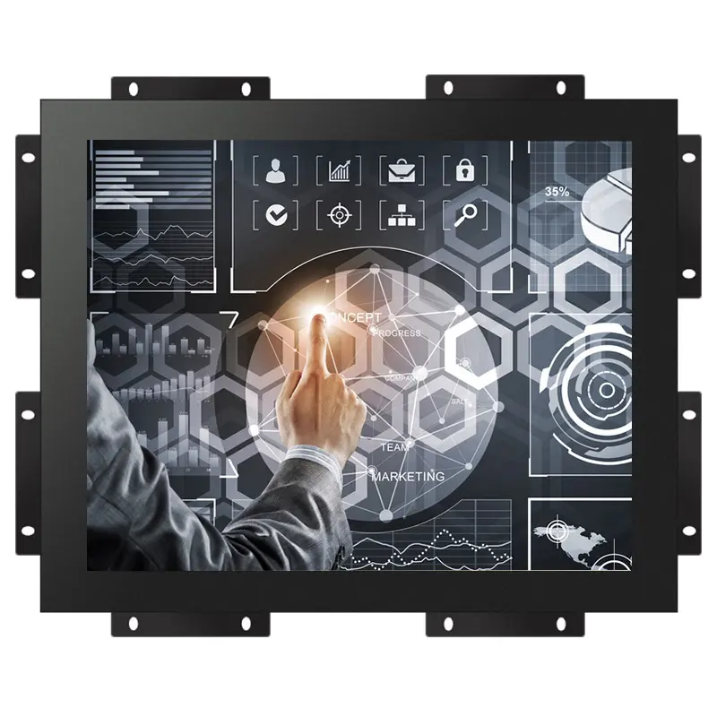 Custom Open frame flat panel metal case Industrial 15 17 19 inch lcd capacitive touch screen monitor with HD-MI input