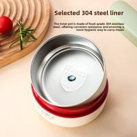 Boîte à lunch combinée en acier inoxydable 304, isolée, multicouche, étanche, compatible micro-ondes, sans BPA, réutilisable, de qualité alimentaire
