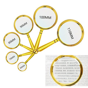 Gold Plated Handheld Magnifier Plastic Lens Reading Books Newspapers Elderly Jewelry Appraisal - Product Image 2