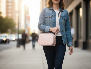 Women's <b>Square</b> Crossbody Bag 7 Inch Microfiber Synthetic Leather Zip Closure Daily Use - Product Image 2