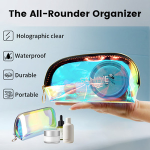 Bán Buôn Dây Kéo Mỹ Phẩm <span class=keywords><strong>Pouch</strong></span> Túi Du Lịch Không Thấm Nước Trang Điểm Bàn Chải Túi Biểu Tượng Tùy Chỉnh PVC Holographic Rõ Ràng Túi Mỹ Phẩm Cho Phụ Nữ - Product Image 2