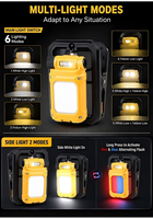 Lampe de travail télescopique rechargeable à LED avec batterie remplaçable, clip magnétique rotatif à 360°, lampe de réparation