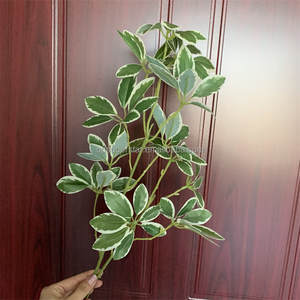 E-449 artificiali Schefflera verde ombrello di plastica verde piante foglie brevi rami verdi piante artificiali Schefflera - Product Image 6