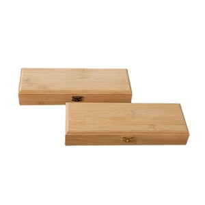 Boîte de rangement en bois massif, rectangulaire, avec couvercle rabattable et verrouillage, organiseur de bureau pour documents - Product Image 5