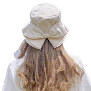 Chapeau Bob Tendance Style Japonais pour Femme, Version Coréenne, Protection Solaire, Effet Amincissant, Nœud Décoratif, Décontracté - Product Image 6