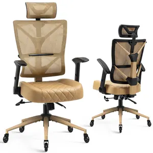 Jestel White Walnut Best Choice Armrest Ergonomic Home Office Chair Mesh Chair Style Fashionable Design With High Density Foam