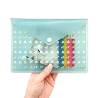 Pochette pour documents A5 semi-transparente en PP, étanche, avec fermeture à pression, boutons imprimés et pochette porte-documents, conçue sur mesure