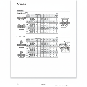 Raccords d'insertion pneumatiques SMC KFT08B-00 pièces pneumatiques - Product Image 1