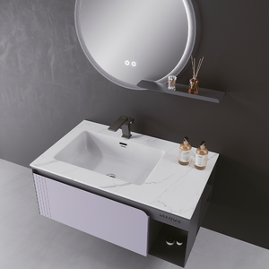 <span class=keywords><strong>Meuble</strong></span>-lavabo compact de style <span class=keywords><strong>scandinave</strong></span> avec comptoir en quartz, miroir, design épuré, qualité supérieure abordable et très appréciée - Product Image 6