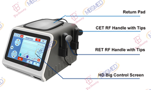 Máquina portátil de fisioterapia de doble frecuencia con certificación CE 20kHz + 448kHz Indiba <span class=keywords><strong>TECAR</strong></span> para rehabilitación veterinaria y humana - Product Image 3
