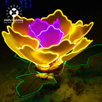 Dynamic Rose Motif RGBW Lampe pour Fêtes de Mariage Festive Paysage Extérieur Éclairage Lumineux Fleur Plaza Décorations