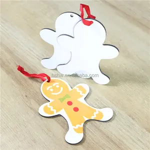 MDFSUB Christmas Trees Gingerbread Man Ornament Blanks 3mm MDF Double Side Blanks Sublimation Christmas Ornaments
