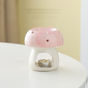 Diffuser Aroma berbentuk jamur keramik baru, penghangat lilin pembakar minyak esensial untuk meditasi Yoga Spa - Product Image 6