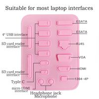 Lot de 16 bouchons anti-poussière en silicone pour ordinateur portable, protection USB Type-C, interface HDTV RJ45, étanche