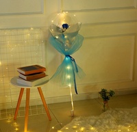 Support de ballon transparent le plus populaire Ballons à LED Décor Bobo Balloon Stick Stand Avec Rose pour Mariage Noël