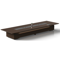 Table de réunion de table de bureau classique de conférence multi-personnes en option avec alimentations à double rail d'alimentation