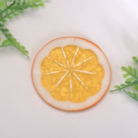100Pcs/Kantong Irisan Buah Lemon Jeruk Ukuran Besar 3D Buatan, Hiasan Buah Artifisial untuk Dekorasi Dapur, Pesta Pernikahan