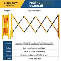 Barrière de sécurité portable extensible, clôture de chantier pliable remplissable d'eau avec bande réfléchissante pour la construction et l'entretien routier