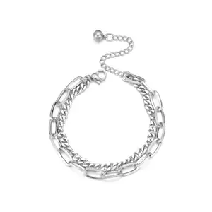 Korea Hot Design Simple Bracelet Factory Price Geometric Titanium Steel Bracelets For Fashion Men Women Jewelry 2024 Wholesale