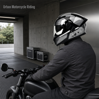 Casque de moto modulaire intégral unisexe avec casque audio intégré pour vélo électrique, adapté à toutes les saisons