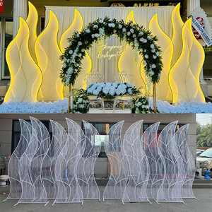 Décorations d'événements de luxe, arche en fer en forme de pétale de <span class=keywords><strong>fleur</strong></span>, grande lumière LED, support de toile de fond de scène de <span class=keywords><strong>mariage</strong></span> - Product Image 3